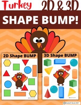 Preview of FALL Turkey Shape BUMP! 2D and 3D Shapes!