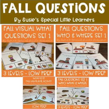 Preview of FALL QUESTIONS BUNDLE FOR EARLY CHILDHOOD SPECIAL ED & SPEECH THERAPY