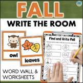 Autumn FALL Write the Room Worksheets Vocabulary Word Wall