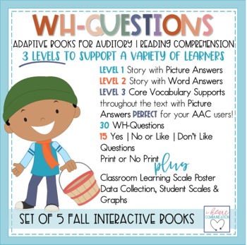 AAC Core Vocabulary Activities, WH-Question Interactive Book