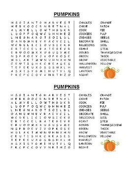 FALL WORD SEARCHES, BUNDLE 5 PAGES, AUTUMN WORD SEARCHES, FALL ACTIVITIES