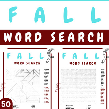 FALL WORD SEARCH PUZZLE WORKSHEETS ACTIVITIES FOR KIDS | TPT