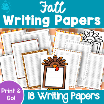Preview of FALL WRITING PAPERS | October November Thanksgiving Bulletin Board Hall Display