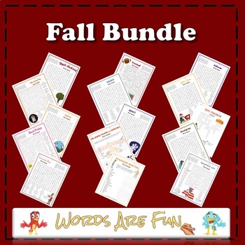 Preview of FALL Word Activity Fun Pack