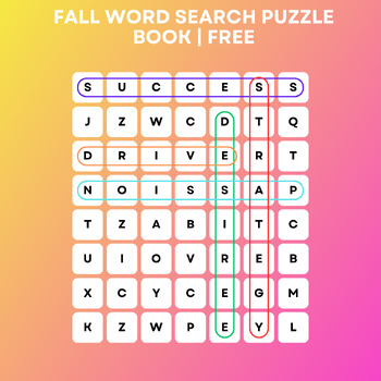 Preview of FALL Word Search Puzzle Book |