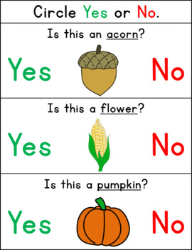 yes no questions worksheets speech therapy fall activity free by angie s