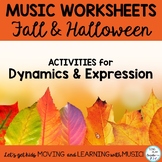 Halloween and Fall Music Class Dynamics & Expression Worksheets
