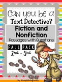 FALL themed Text EVIDENCE Detectives 2nd - 3rd Grade CLOSE