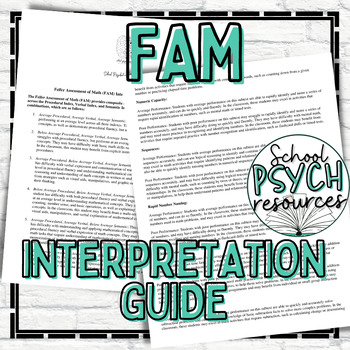 Preview of FAM Fiefer Math Assessment Interpretation Guide School Psych Special Education