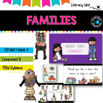 Preview of FAMILIES  book study, NSW DET syllabus, unit 1 Week 2, component B