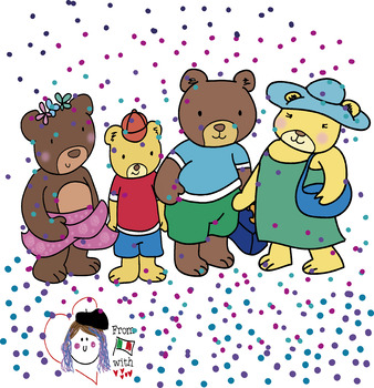 Preview of FAMILY BEAR CLIPART-4 CLIPART BW/COLOUR-FREE