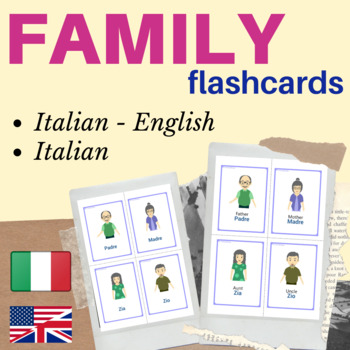 FAMILY ITALIAN FLASH CARDS | Famiglia Italian flashcards family