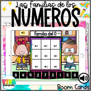 Preview of Familia de números | Family Numbers Boom Cards™ in Spanish