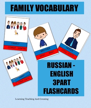 Preview of FAMILY VOCABULARY - RUSSIAN - ENGLISH FLASHCARDS