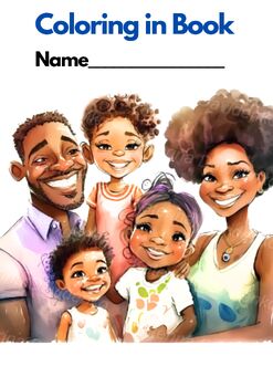 Preview of FAMILY images, COLORING in Book (30 pages), US spelling, Includes LGBTQ