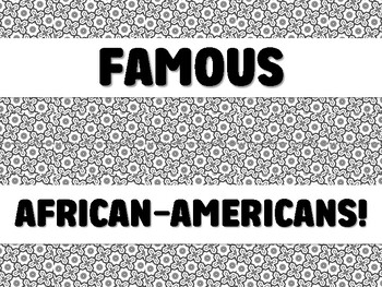 Preview of FAMOUS AFRICAN-AMERICANS! Black History Month Bulletin Board Decor Kit