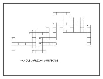 Preview of FAMOUS AFRICAN AMERICANS: CROSSWORD PUZZLE