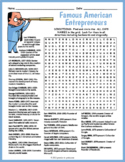 FAMOUS AMERICAN ENTREPRENEURS Word Search Puzzle Worksheet