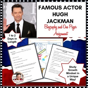 Preview of Emergency Sub Plan! Actor | Hugh Jackman Biography and One Pager Assignment