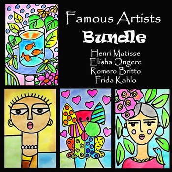 Preview of FAMOUS ARTISTS BUNDLE | 4 EASY Drawing & Painting Video Art Lessons & Projects