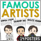 FAMOUS ARTISTS Color Poster | Art History Bulletin Board Decor