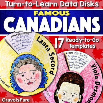 Preview of FAMOUS CANADIANS — 17 Data Disks: Biography Research Activity and Bulletin Board