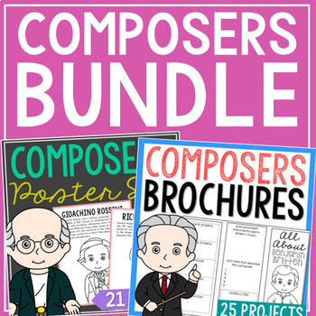 Preview of FAMOUS COMPOSERS Coloring Pages and Research Report Projects Activities