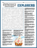 FAMOUS EARLY EUROPEAN EXPLORERS Word Search Puzzle Workshe