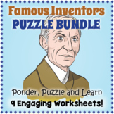 FAMOUS INVENTORS BUNDLE - 9 Word Search & Crossword Worksh