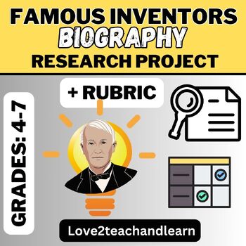 Preview of FAMOUS INVENTORS Biography (Science - History) RESEARCH PROJECT + RUBRIC