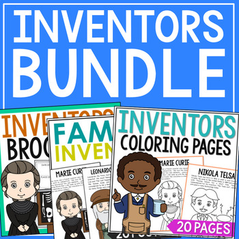 Preview of FAMOUS INVENTORS Coloring Pages, Posters, and Research Report Activities