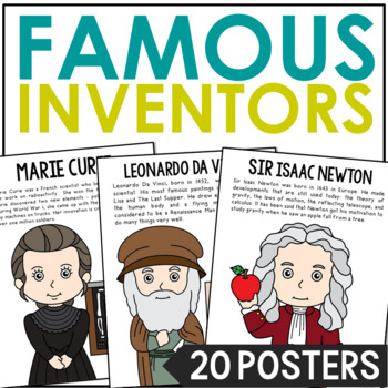 Preview of FAMOUS INVENTORS Posters | Science Bulletin Board Decor | STEM Classroom