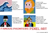 FAMOUS PAINTERS, 4 SHEETS WITH COLORS CODES