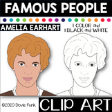 FAMOUS PEOPLE Clipart AMELIA EARHART | Women's History Month