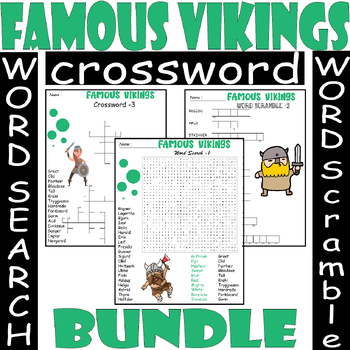 FAMOUS VIKINGS WORD SEARCH/SCRAMBLE/CROSSWORD BUNDLE PUZZLES by Store Press