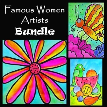 Preview of FAMOUS WOMEN ARTISTS BUNDLE | 3 EASY Drawing & Painting Art Projects