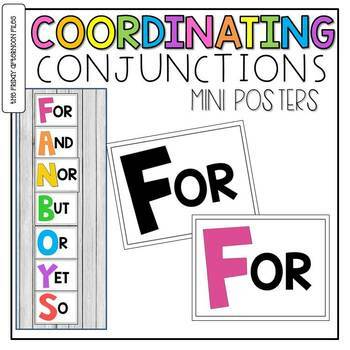 Preview of FANBOYS Coordinating Conjunctions Poster Set