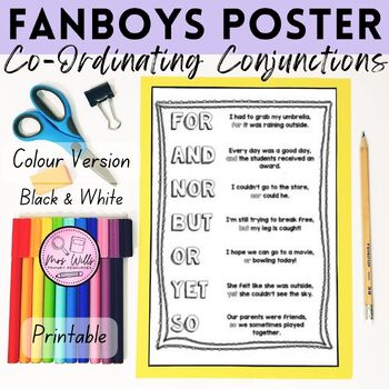 IGDOXKP FANBOYS CONJUNCTIONS POSTER Parts of Speech