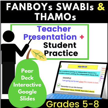 Preview of FANBOYS, SWABIs & THAMOs Pear Deck Interactive Practice