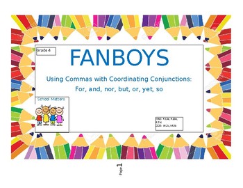 Preview of FANBOYS - Using Commas with Coordinating Conjunctions
