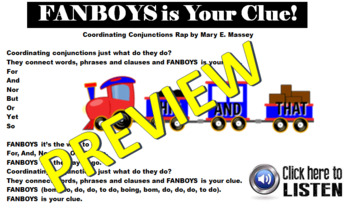 Preview of FANBOYS is Your Clue Rap and Words (Coordinating Conjunctions)