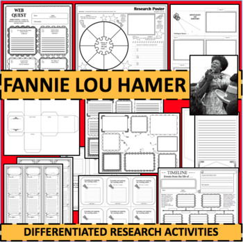 Preview of FANNIE LOU HAMER Black History Month Biographical Biography Research Activities