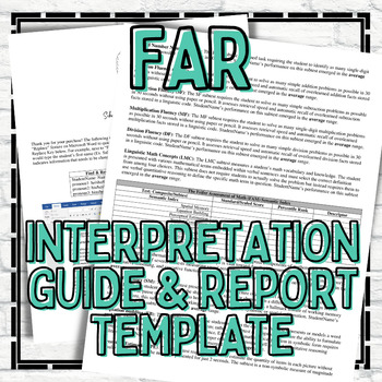 Preview of FAR Fiefer Reading Interpretation & Report Template Bundle School Psych SPED