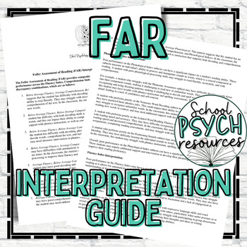 Preview of FAR Interpretation Guide Fiefer Reading Assessment School Psych Special Ed