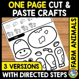 FARM ANIMAL ACTIVITY CUT & PASTE CRAFT SHEET RESEARCH COLO