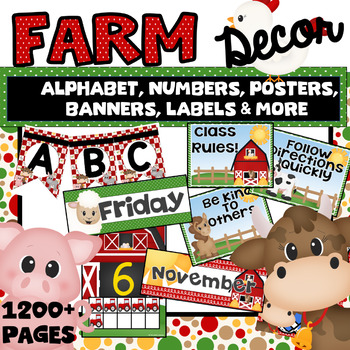 Preview of FARM ANIMAL CLASSROOM DECOR THEME Bundle