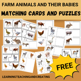FARM ANIMALS AND THEIR BABIES MATCHING CARDS AND PUZZLES