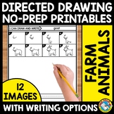 FARM ANIMALS DIRECTED DRAWING STEP BY STEP WORKSHEET WRITI