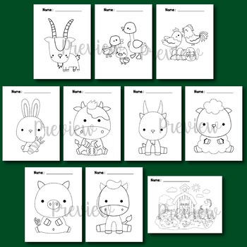 FARM ANIMALS, TRACING LINES, TRACE & COLOR, Fine Motor Practice ...