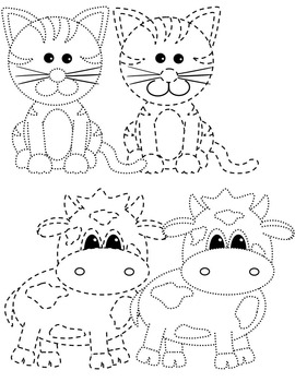 FARM ANIMALS TRACING PICTURES by Marcelle's KG Zone | TpT